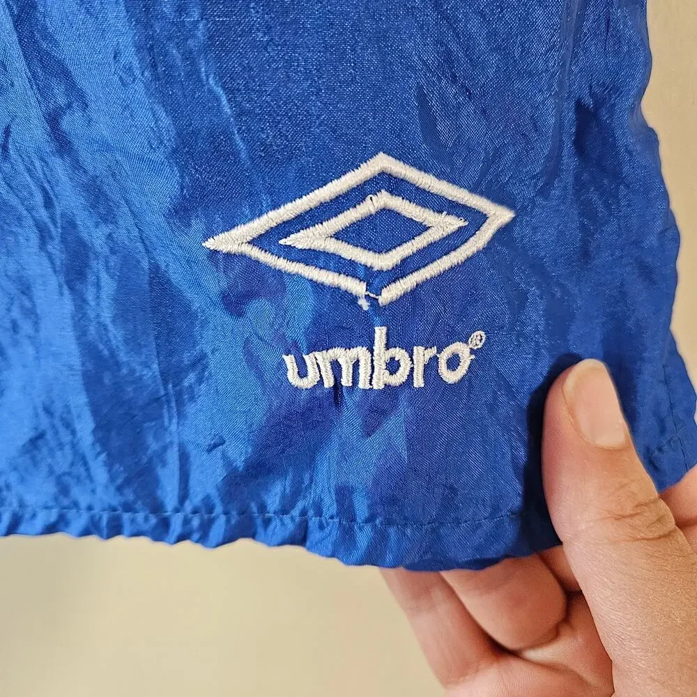 VTG Men's Umbro Soccer Shorts XL Blue 90s Sand Federation Beach Colorful USA